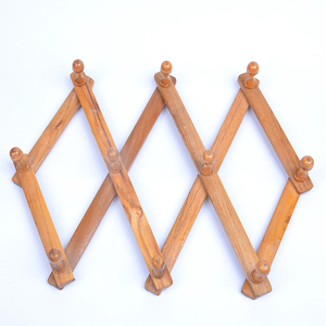 家居住宅墙壁式可伸缩衣帽木挂壁挂式菱形衣帽杂物挂架