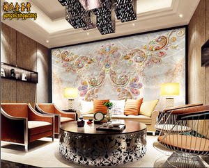 欧诺拉瓷砖背景墙 欧式奢华电视陶瓷背景墙客