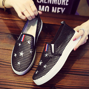 夏季新款老北京布鞋女士透气网眼鞋学生网鞋一