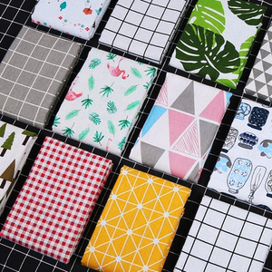 棉麻布料处理亚麻布风桌布清仓布窗帘布头背景黑白格子布