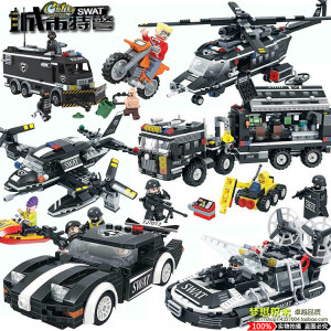 乐拼兼容乐高积木城市警察系列军事消防拼装玩