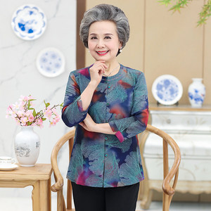 奶奶装夏装套装中老年女装2018短袖妈妈60岁