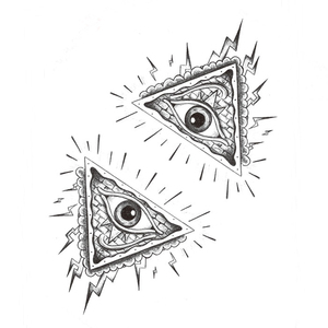 上帝之眼天眼纹身贴 防水 span class=h>创意 /span>仿真刺青  span