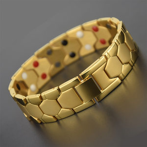 日韩版潮男钛钢防辐射男士 span class=h>手链 /span> 霸气能量磁疗