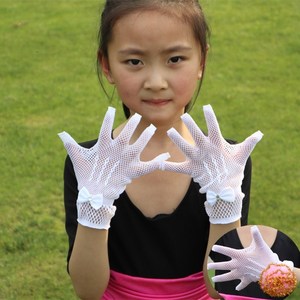 儿童舞蹈 span class=h>手套 /span>纯白色蕾丝婴幼儿园小学生女孩