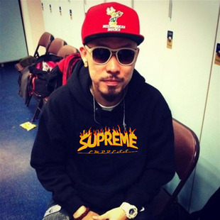 supreme empress联名ins超火的卫衣男连帽加绒帽衫男士卫衣秋冬款