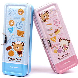 得力95556三层 span class=h>文具盒 /span> 马口铁铅笔盒可爱卡通