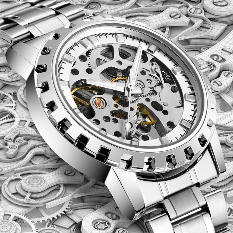 品牌正品透明镂空全自动机械表男女青年防水夜光韩版潮流情侣手表