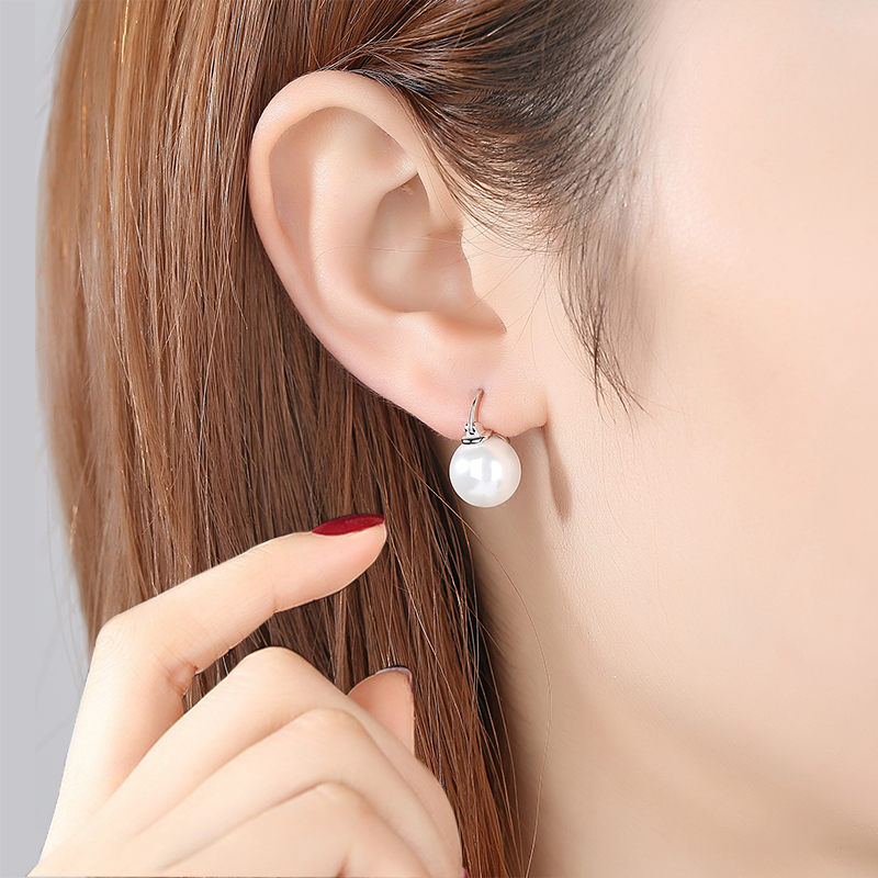 韩国网红百搭纯银珍珠耳环女气质耳钉