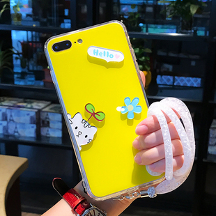 iphone 6s plus手机壳韩国简约超薄软胶卡通个性新款苹果7p手机壳