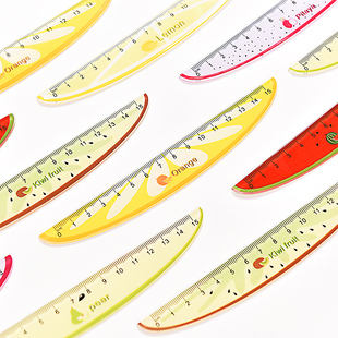 清新水果造型直尺可爱创意15cm刻度尺子塑料儿童学习画图文具用品