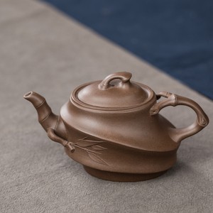 宜兴 span class=h>紫砂壶 /span> 茶具 早期 原矿老紫泥 顺竹壶 尹霞