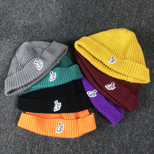 ins超火小众潮牌fxxking rabbits两只兔子fr2毛线针织帽瓜皮冷帽