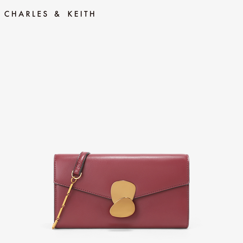 CHARLES＆KEITH长款钱包CK6-10770330金属扣多功能女士钱包