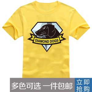 包邮 合金装备5幻痛周边T恤 钻石狗标志带臂章