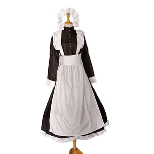 欧洲古代中世纪女仆百姓平民佣人女佣黑色长裙舞台演出服装出租