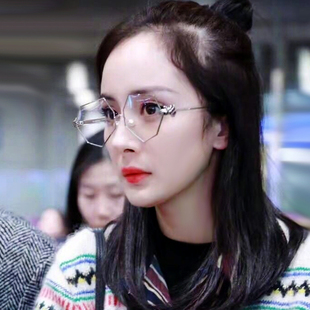金属近视框架眼镜杨幂明星网红同款眼镜框女潮2017新款圆脸平光镜