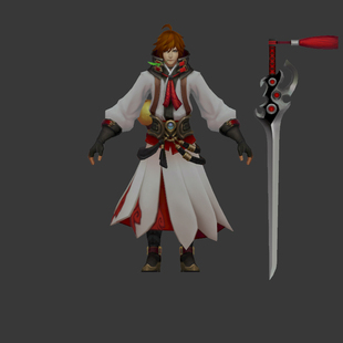 3d王者荣耀人物周边凤求凰李白手办模型英雄人物动漫玩具礼品摆件