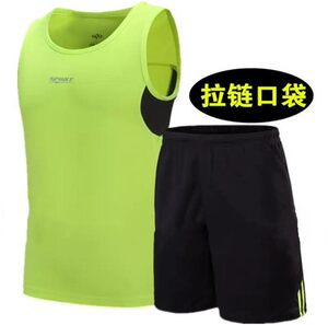 男夏季篮球服套装无袖运动服大码背心跑步短裤