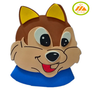 eva幼儿园学校表演道具松鼠头饰动物squirrel头套面具舞会派对帽