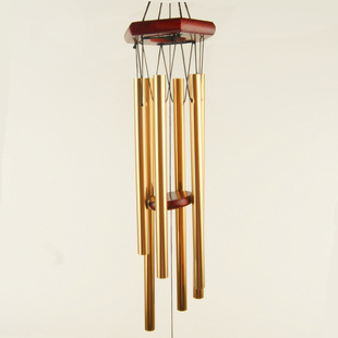 包邮开光纯铜风铃风水门挂饰金属铃铛镇宅辟邪招财6六管铃铛挂件