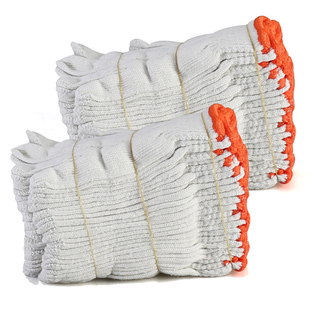 手套劳保耐磨实用毛线厚白色工作麻布车间耐磨工地夏季干活针织加