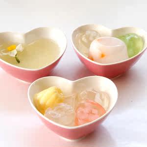 可爱陶瓷餐具创意心形布丁碗儿童碗冰淇淋碗婚庆情侣碗情人节礼物