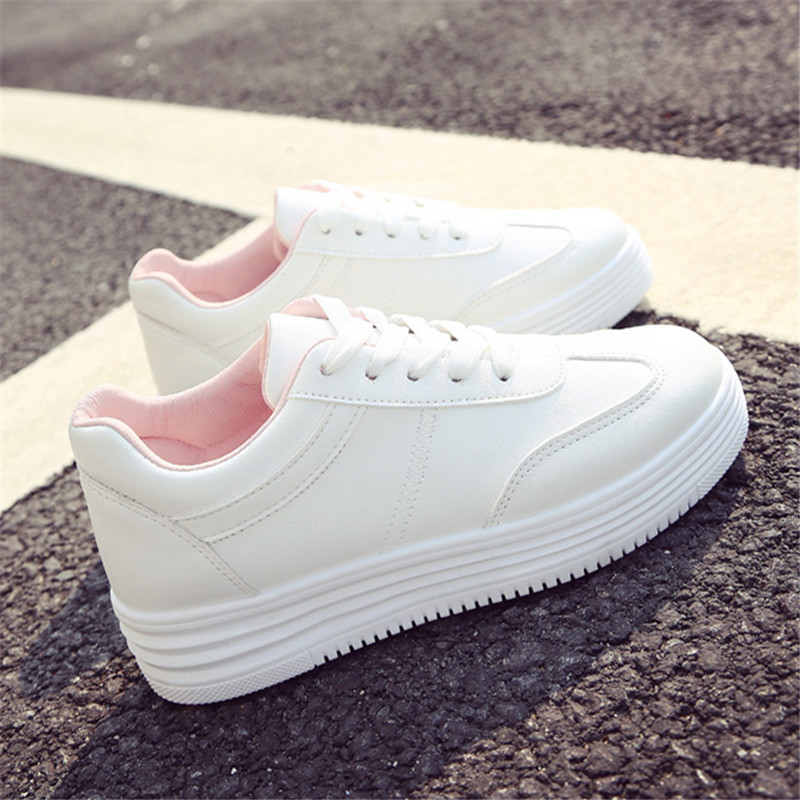 秋夏季小白鞋女学生皮面白色板鞋韩版原宿运动鞋女百搭初中生白鞋