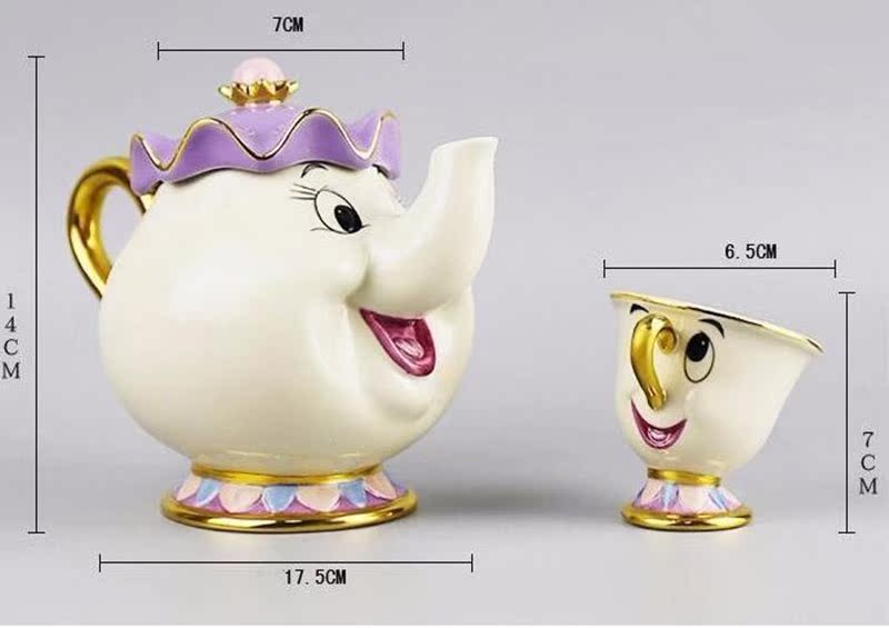 Beauty And The Beast Teapot Tea Set Mug Mrs. potts Teapoterr