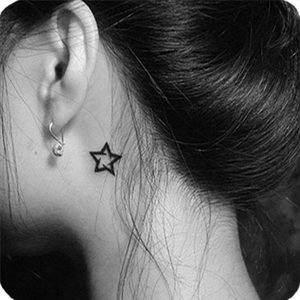 原创防水纹身贴星星小清新纹身贴防水女耳后小纹身贴五角星吞腾