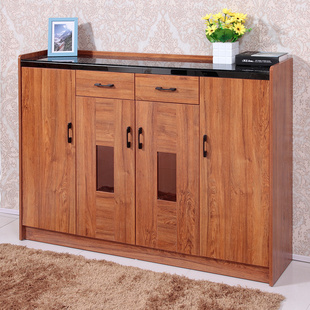 特价简约实木色鞋柜对开门现代中式组装经济型门厅储物装饰客厅