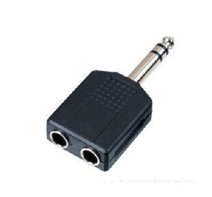 麦克风 6.5mm 一分二转接头一公转二母 咪头 1分2音频话筒 转换头