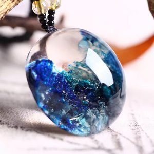 蓝幽灵水晶吊坠图片