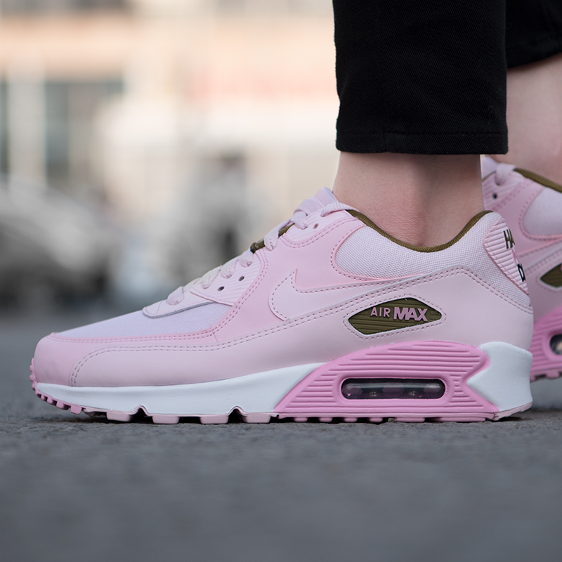 Nike耐克女鞋2019新款运动鞋Air Max 90气垫裸粉休闲跑步鞋881105