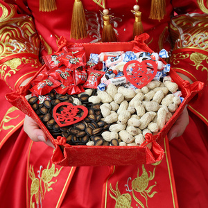 结婚庆用品中式结婚盘子婚礼道具喜糖盒干果盒婚房布置瓜果盘婚宴