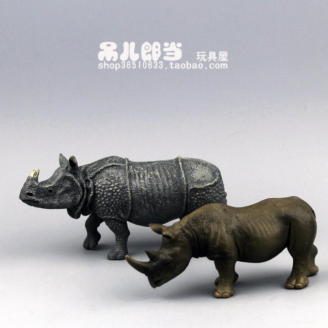包邮原始风春节儿童礼物仿真野生动物玩具模型非洲犀牛印度犀牛
