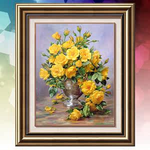 新款客厅5d魔方钻钻石画贴钻画富贵满盈千娇百媚娇艳欲滴植物 span