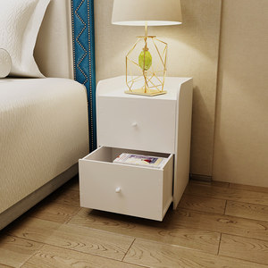 欧式床头柜简约现代卧室床边小柜子简易书架落地收纳储物架经济型