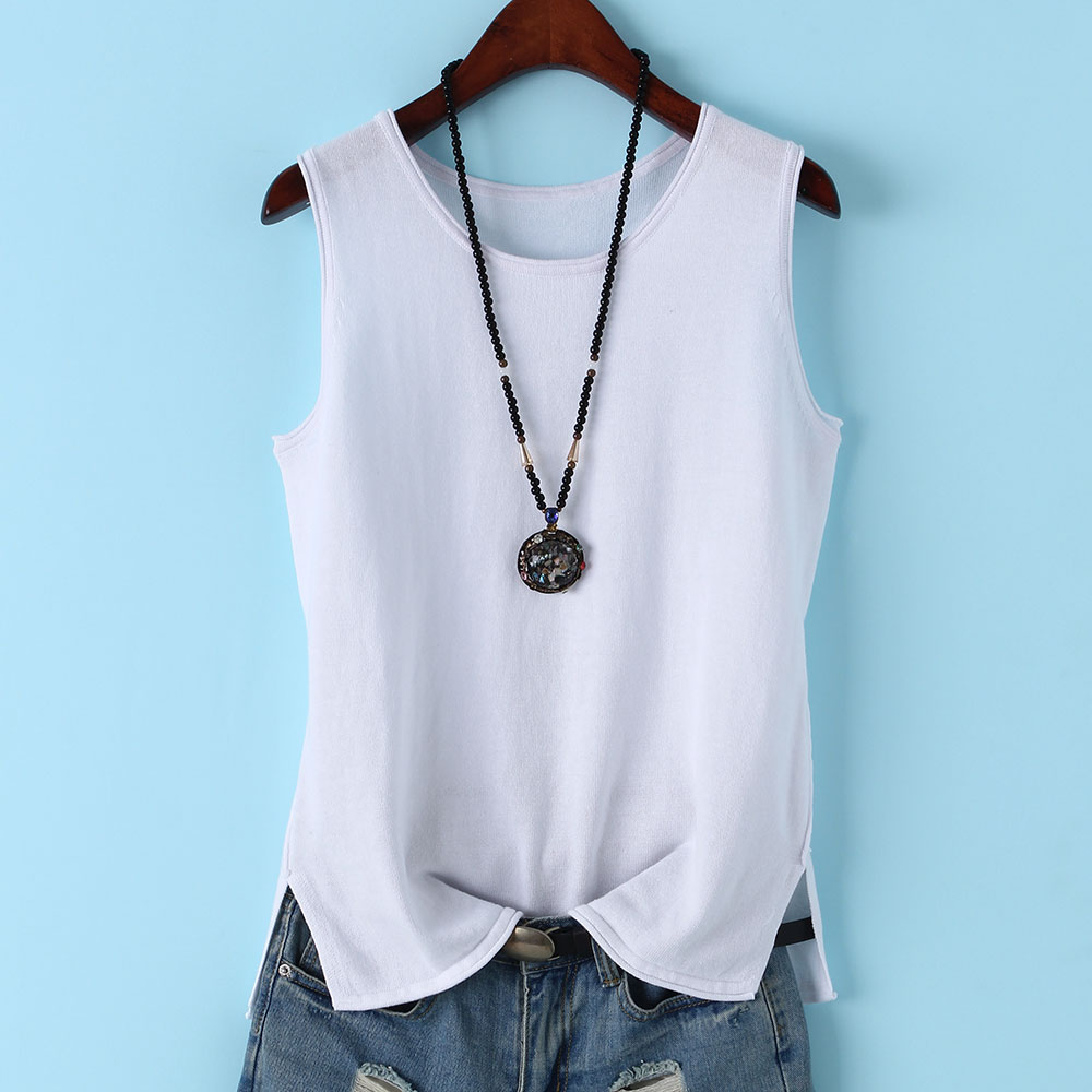 百搭纯棉针织背心女宽松春夏季大码无袖吊带打底衫外穿薄短款上衣