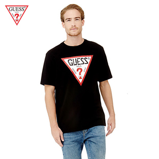 guess originals17冬男士倒三角logo套头短袖t恤-m73i76k44i1
