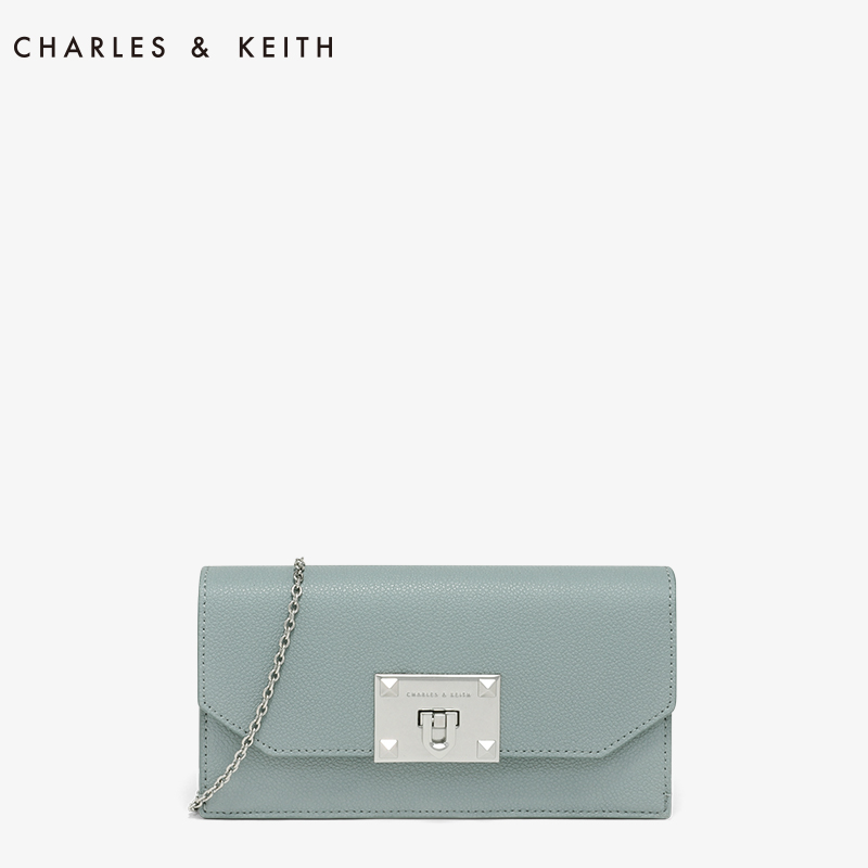 CHARLES＆KEITH 长款钱包 CK6-10840133 纯色金属链条女士钱包