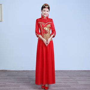 【敬酒服新娘长款旗袍图片】敬酒服新娘长款旗