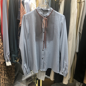 xiyuhan熙雨韩系带 span class=h>衬衫 /span>女韩版2018秋冬新款修身