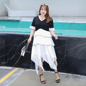 胖子夏装2018新款女二百斤胖妹妹 span class=h>大 /span>码 span