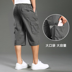 夏季薄款中老年短裤男七分裤爸爸装中年男士休