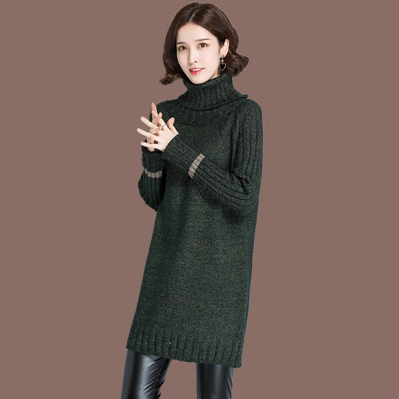 网红毛衣女套头加厚中长款宽松大款毛衣秋冬韩版百搭显瘦针织打底