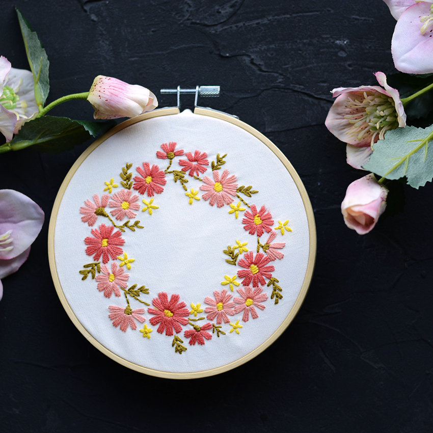 新品包邮扶郎花手工diy欧式刺绣材料包 简欧家居装饰壁画绣花套件