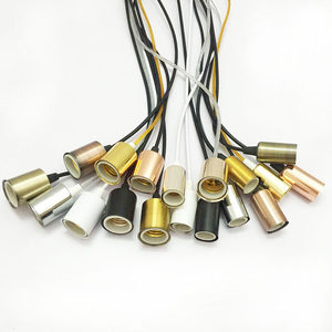 e27螺口灯座陶瓷灯头小螺纹吊灯带线服装店装饰灯饰配件diy