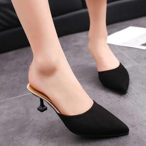 2018夏季新款时尚性感细跟高跟鞋尖头包头女