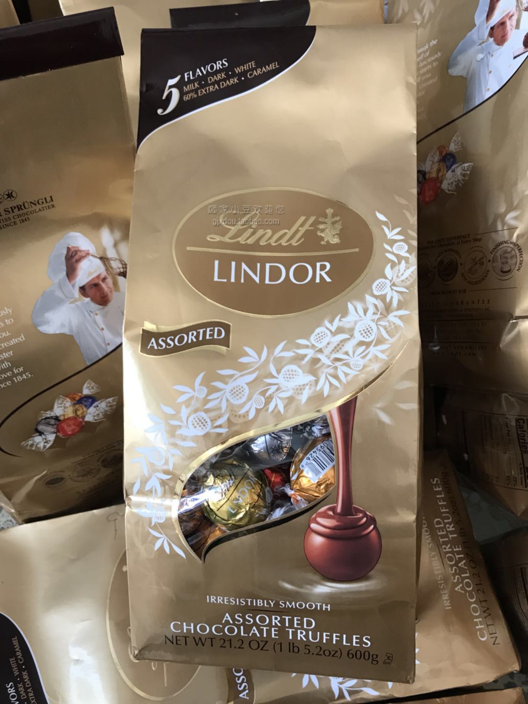 现货包邮 美国lindt lindor 瑞士莲巧克力软心球5种口味 600g